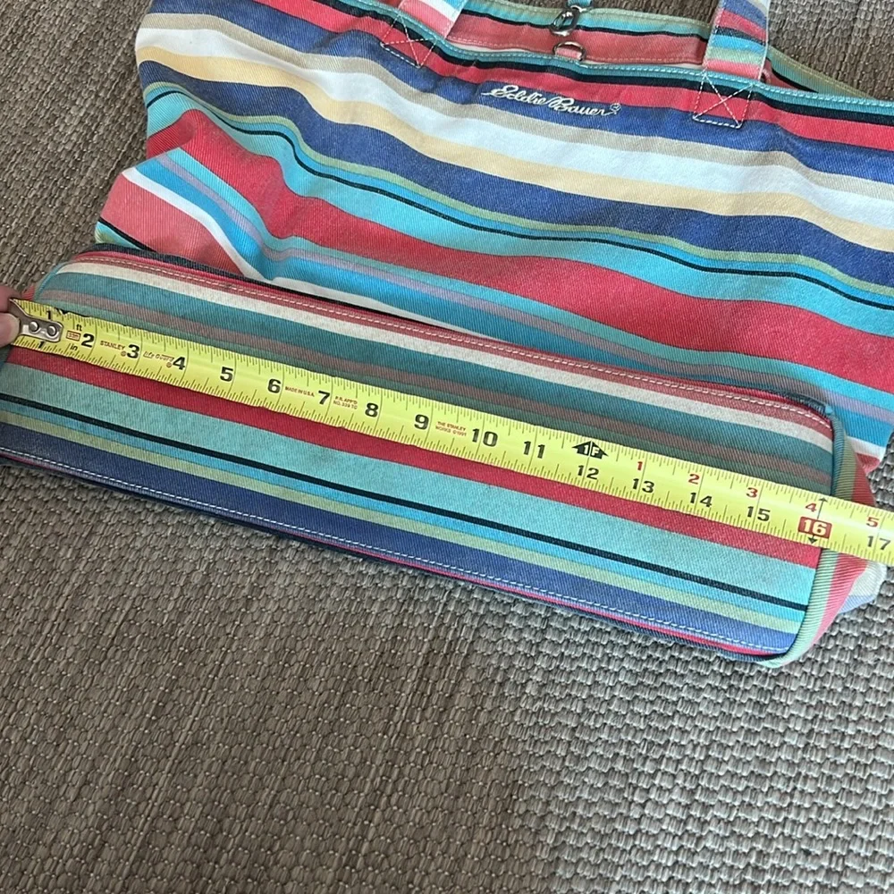 Vintage Eddie Bauer Summer Striped Cotton Canvas Tote
